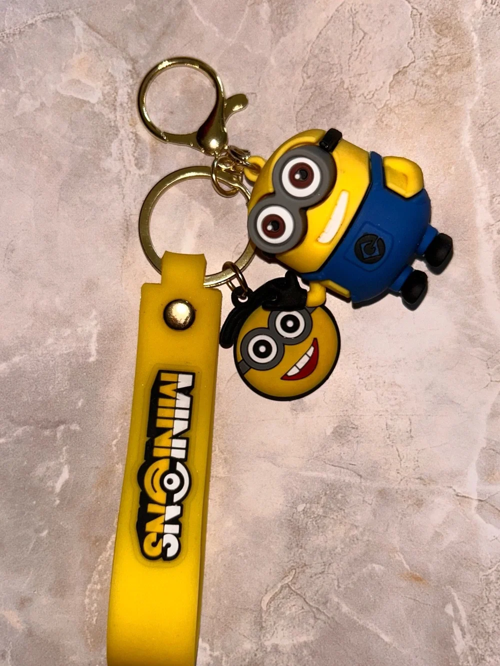 Minions Yellow & Blue Keychain with Silicone Strap